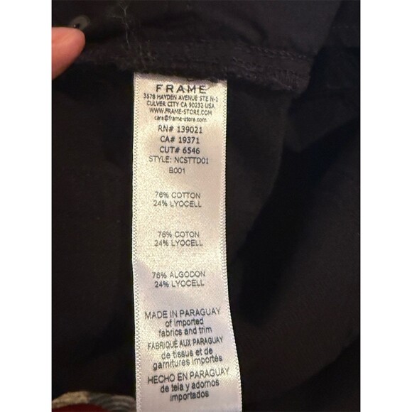 FRAME The Straight Baggy Jeans Womens Size 32 Black Wide-Leg Raw Hem - Picture 11 of 12